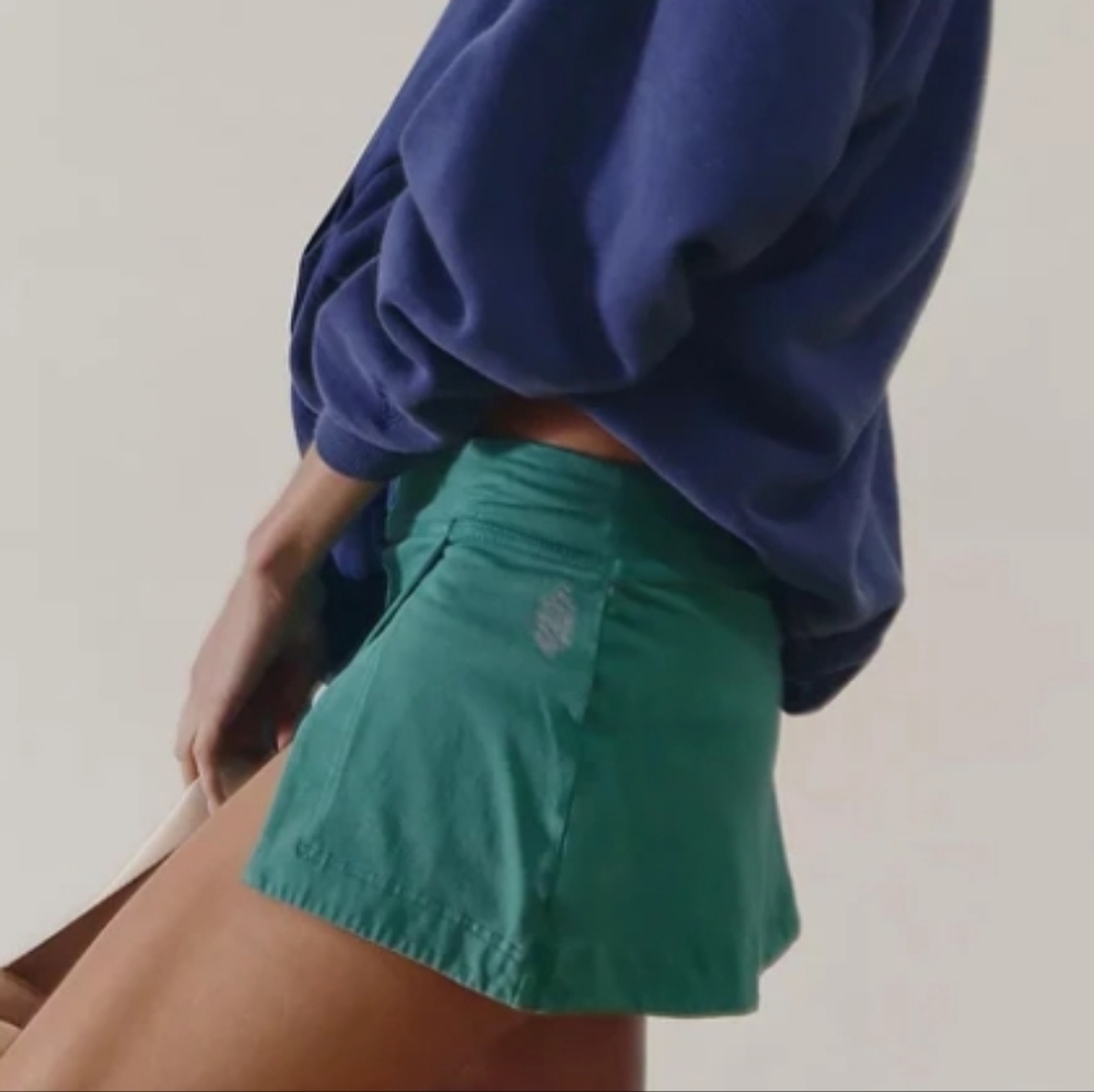 NWT Free People Hot Shot Mini Skort In Dark Green Size Large - Picture 5 of 5